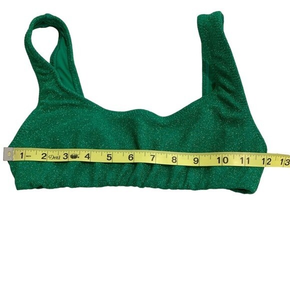 NWT Good American Summer Green sparkly green bikini top. Size 0 (X-Small) - Picture 8 of 8